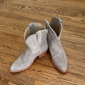 Tecovas Light Taupe Suede Ankle Booties
